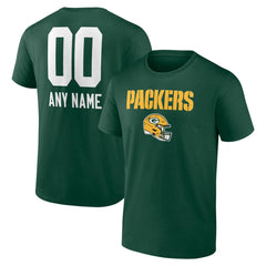 Green Bay Packers Personalized Name & Number Team Wordmark T-Shirt - Green outlet