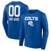 Indianapolis Colts Personalized Name & Number Team Wordmark Long Sleeve T-Shirt - Royal sale