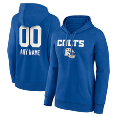 Indianapolis Colts Women's Personalized Name & Number Team Wordmark Pullover Hoodie - Royal discount