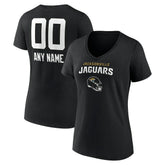 Jacksonville Jaguars Women's Personalized Name & Number Team Wordmark V-Neck T-Shirt - Black for sale
