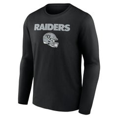Las Vegas Raiders Personalized Name & Number Team Wordmark Long Sleeve T-Shirt - Black cheap