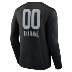 Las Vegas Raiders Personalized Name & Number Team Wordmark Long Sleeve T-Shirt - Black cheap