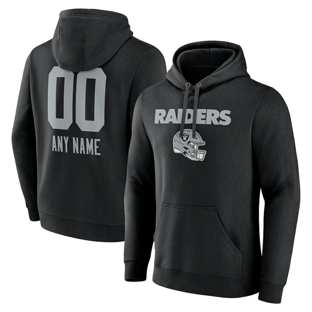 Las Vegas Raiders Personalized Name & Number Team Wordmark Pullover Hoodie - Black outlet