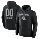 Las Vegas Raiders Personalized Name & Number Team Wordmark Pullover Hoodie - Black outlet