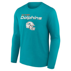 Miami Dolphins Personalized Name & Number Team Wordmark Long Sleeve T-Shirt - Aqua on sale
