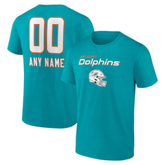 Miami Dolphins Personalized Name & Number Team Wordmark T-Shirt - Aqua on sale