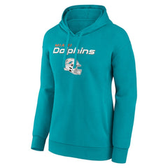 Miami Dolphins Women's Personalized Name & Number Team Wordmark Pullover Hoodie - Aqua for sale