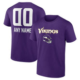 Minnesota Vikings Personalized Name & Number Team Wordmark T-Shirt - Purple for sale