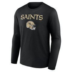 New Orleans Saints Personalized Name & Number Team Wordmark Long Sleeve T-Shirt - Black discount