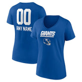 New York Giants Women's Personalized Name & Number Team Wordmark V-Neck T-Shirt - Royal online