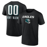 Philadelphia Eagles Personalized Name & Number Team Wordmark T-Shirt - Black cheap