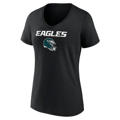 Philadelphia Eagles Women's Personalized Name & Number Team Wordmark V-Neck T-Shirt - Black for sale