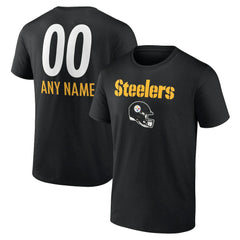 Pittsburgh Steelers Personalized Name & Number Team Wordmark T-Shirt - Black online