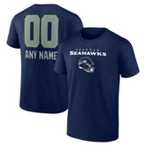 Seattle Seahawks Personalized Name & Number Team Wordmark T-Shirt - College Navy for sale