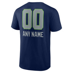 Seattle Seahawks Personalized Name & Number Team Wordmark T-Shirt - College Navy for sale