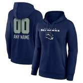 Seattle Seahawks Women's Personalized Name & Number Team Wordmark Pullover Hoodie - College Navy for sale