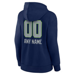Seattle Seahawks Women's Personalized Name & Number Team Wordmark Pullover Hoodie - College Navy for sale