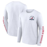 Atlanta Braves Press Box Long Sleeve T-Shirt White