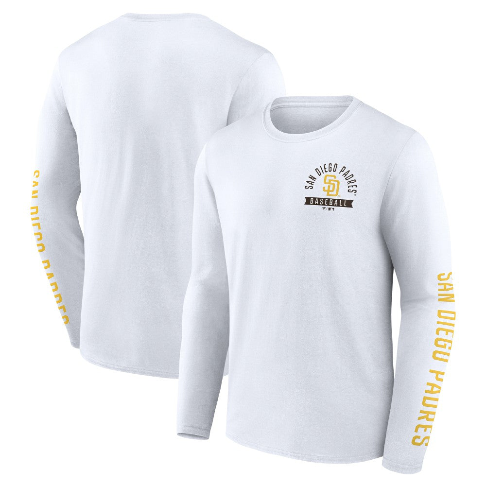 San Diego Padres Press Box Long Sleeve T-Shirt White