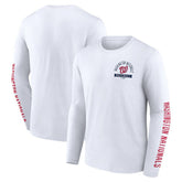 Washington Nationals Press Box Long Sleeve T-Shirt White