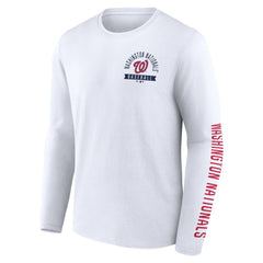Washington Nationals Press Box Long Sleeve T-Shirt White