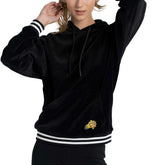 Phoenix Suns Lusso Women's Nellie Oversized Velour Pullover Hoodie - Black shop
