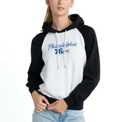 Philadelphia 76ers Lusso Women's Marlowe Tri-Blend Raglan Pullover Hoodie - White on sale