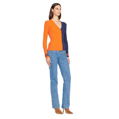 Denver Broncos STAUD Women's Cargo Sweater - Orange/Navy discount