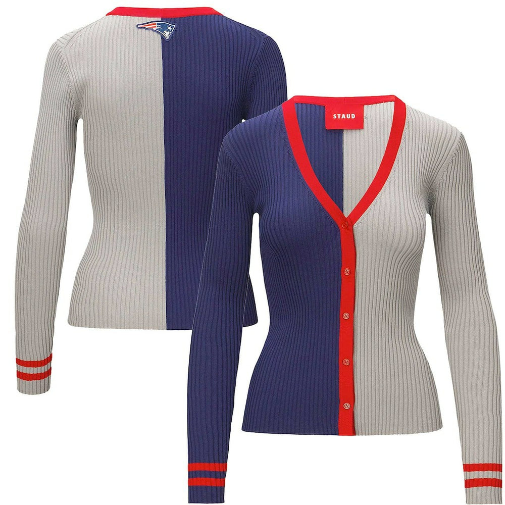 New England Patriots STAUD Women's Cargo Sweater - Navy/Gray outlet