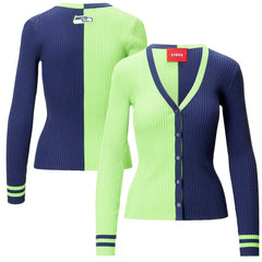 Seattle Seahawks STAUD Women's Cargo Sweater - Neon Green/Navy cheap