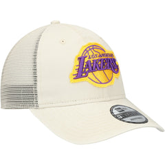 Los Angeles Lakers Rough Edge Logo Trucker 9TWENTY Adjustable Hat - Cream on sale