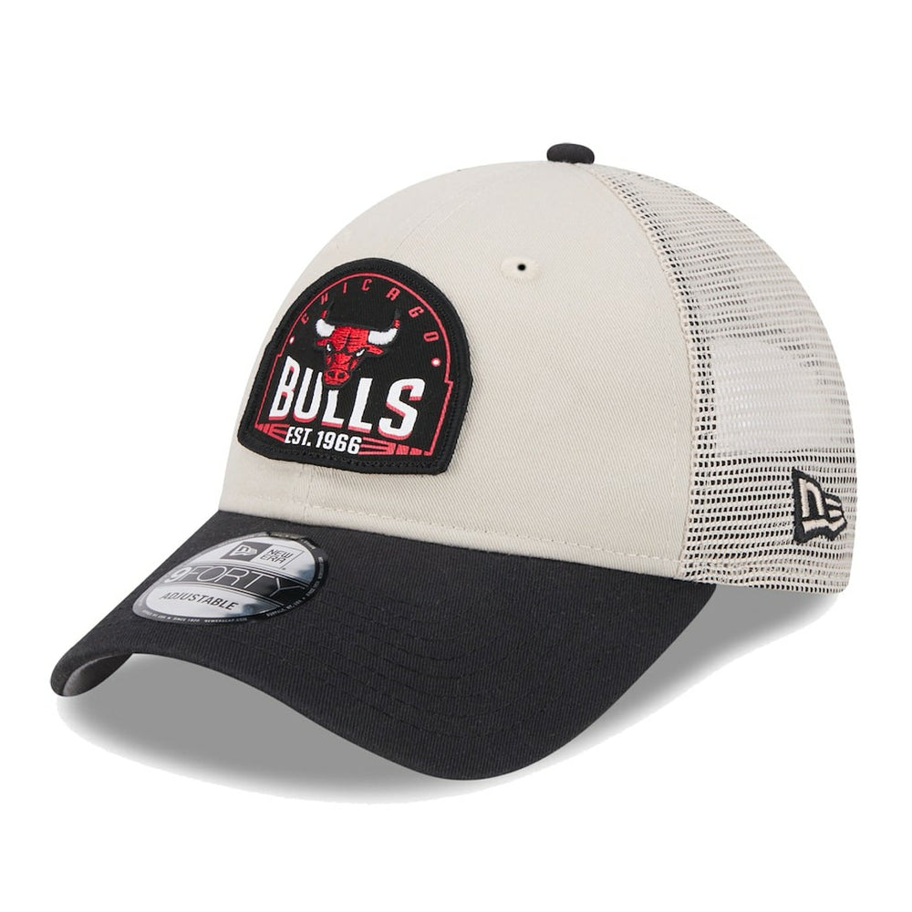 Chicago Bulls Throwback Patch Trucker 9FORTY Adjustable Hat - Khaki/Black discount