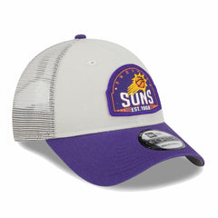 Phoenix Suns Throwback Patch Trucker 9FORTY Adjustable Hat - Khaki/Purple discount