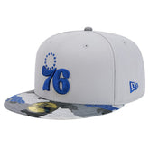 Philadelphia 76ers Active Color Camo Visor 59FIFTY Fitted Hat - Gray cheap