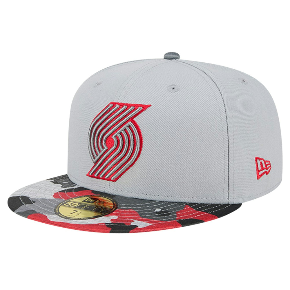 Portland Trail Blazers Active Color Camo Visor 59FIFTY Fitted Hat - Gray for sale