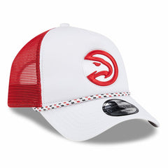 Atlanta Hawks Court Sport Foam A-Frame 9FORTY Adjustable Trucker Hat - White/Red for sale