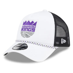 Sacramento Kings Court Sport Foam A-Frame 9FORTY Adjustable Trucker Hat - White/Black cheap