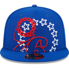 Philadelphia 76ers Game Day Hollow Logo Mashup 59FIFTY Fitted Hat - Royal discount
