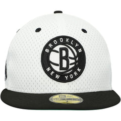 Brooklyn Nets Throwback 2Tone 59FIFTY Fitted Hat - White/Black for sale