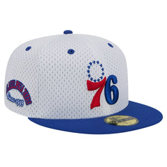 Philadelphia 76ers Throwback 2Tone 59FIFTY Fitted Hat - White/Royal sale