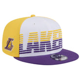 Los Angeles Lakers Throwback Gradient Tech Font 9FIFTY Snapback Hat - White/Purple outlet