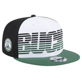 Milwaukee Bucks Throwback Gradient Tech Font 9FIFTY Snapback Hat - White/Hunter Green cheap
