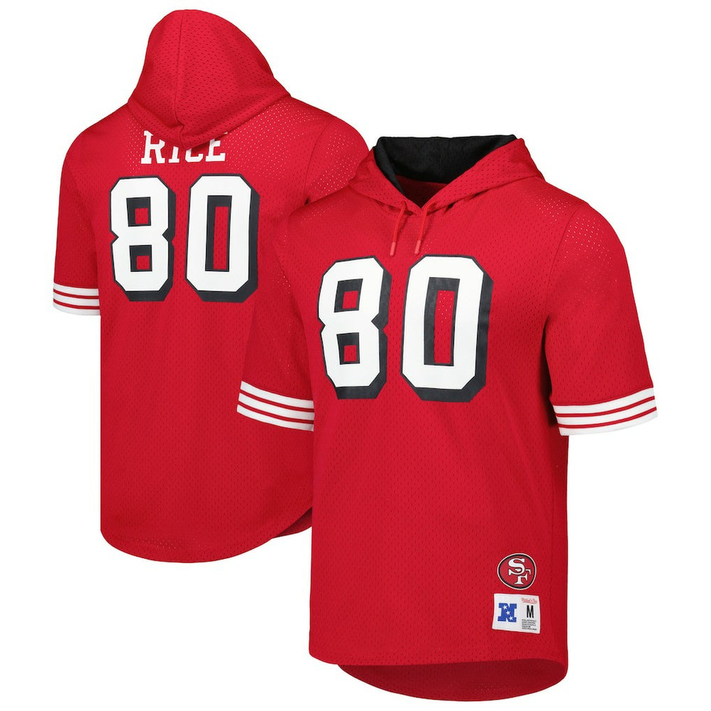 Jerry Rice San Francisco 49ers Retired Player Name & Number Mesh Hoodie T-Shirt - Scarlet online