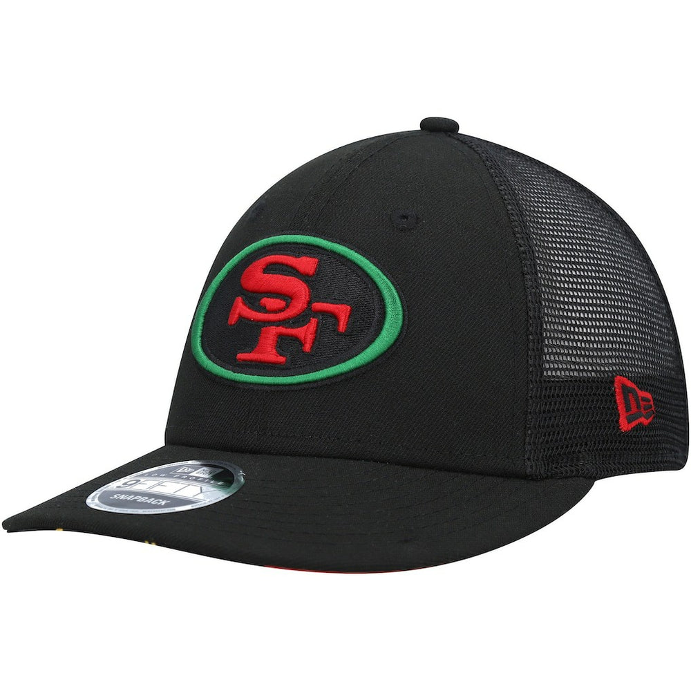 San Francisco 49ers New Era Black Excellence Collection Trucker Low Profile 9FIFTY Snapback Hat - Black discount
