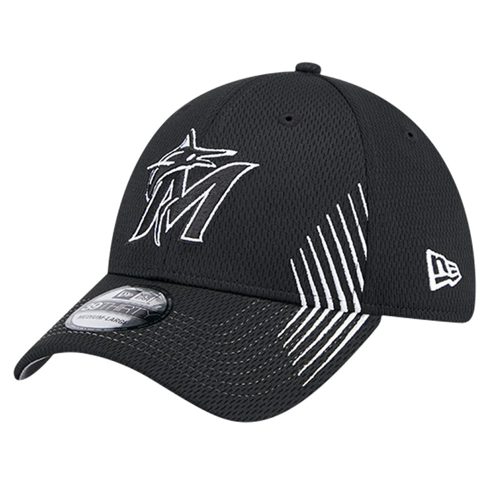 Miami Marlins Active Dash Mark 39THIRTY Flex Hat Black