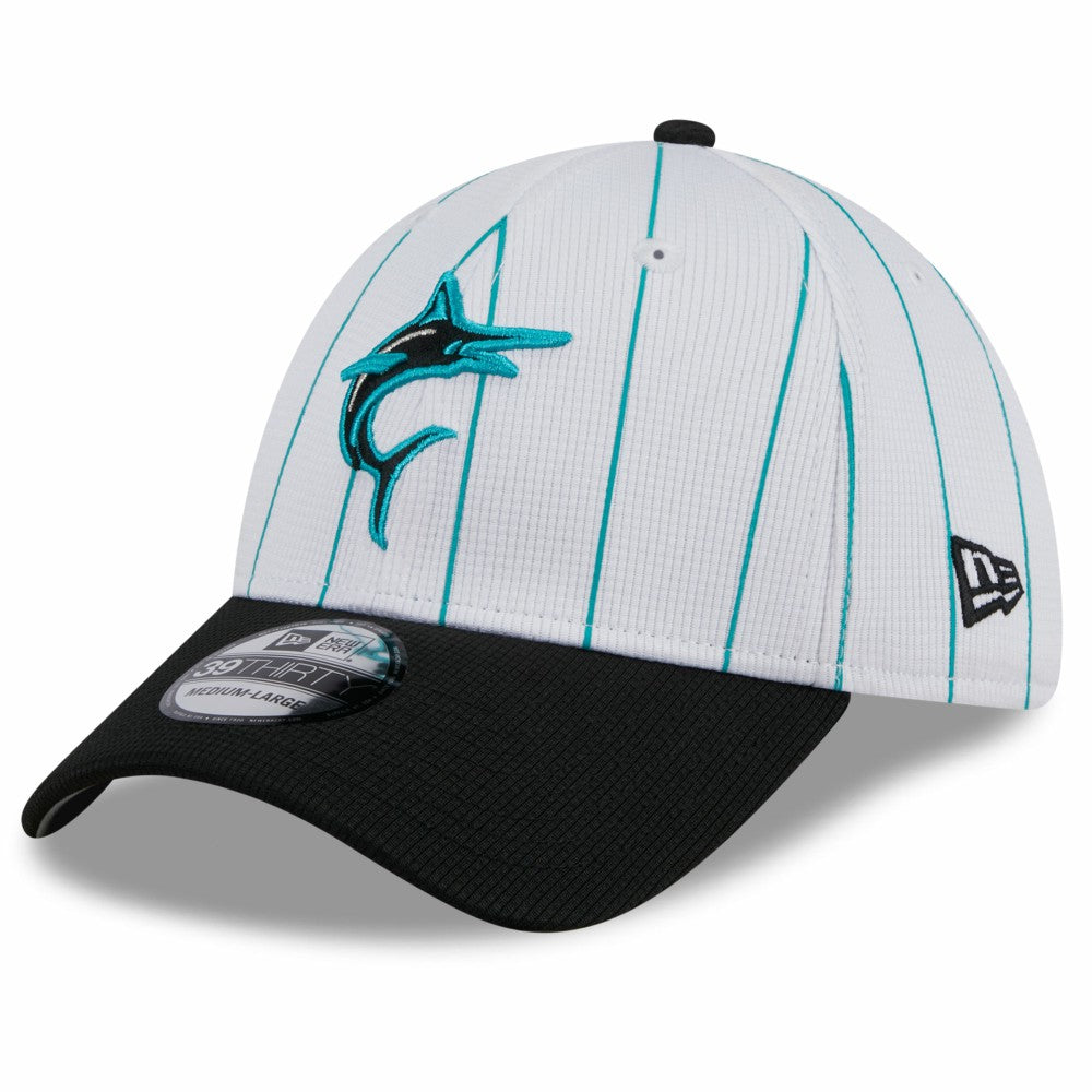 Miami Marlins 2025 Batting Practice 39THIRTY Flex Hat White