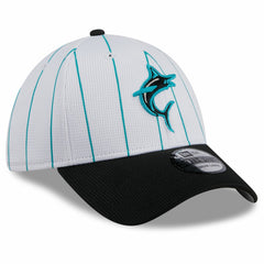 Miami Marlins 2025 Batting Practice 39THIRTY Flex Hat White