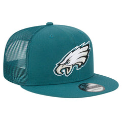 Philadelphia Eagles New Era Main Trucker 9FIFTY Snapback Hat - Midnight Green cheap