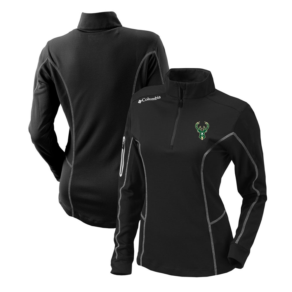 Milwaukee Bucks Women's Omni-Wick Shotgun Quarter-Zip Pullover Top - Black shop