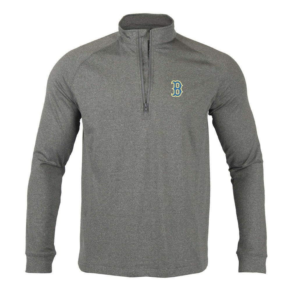 Boston Red Sox Levelwear City Connect Calibre Insignia Core Quarter-Zip Pullover Top Heather Charcoal